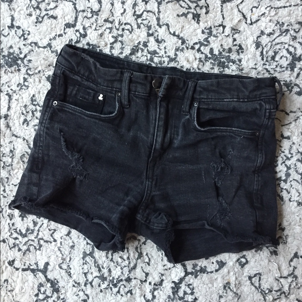 Black Denim Short • & Denim • Distressed